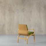 Bentwood chair in green upholstery Bill Stephens style, Denmark, 1970s