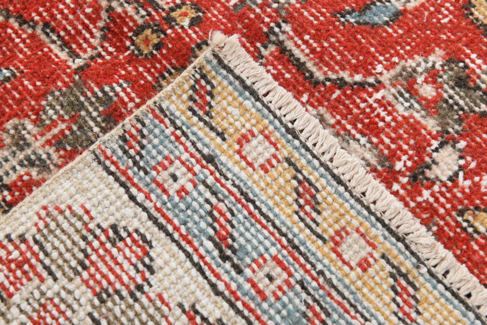 6x11 Vintage Faded Red Floral Pattern Persian Vintage Rug, 182x322 Cm