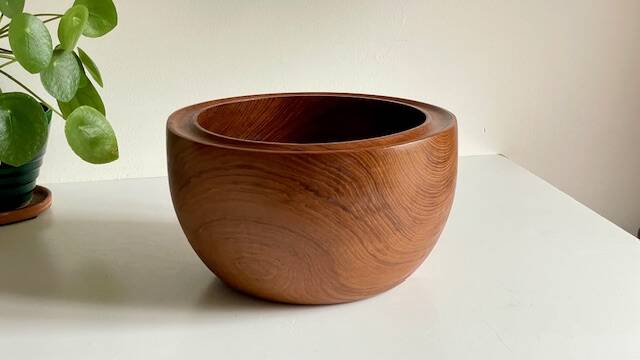 VINTAGE Solid Teak Salad Bowl