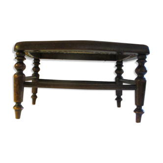 repose pied en bois et cannage