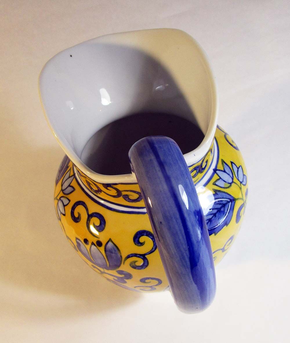 Jug pitcher with blue flowers