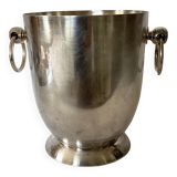 Champagne bucket in silver metal with two handles dimension: height -18cm- diameter -22 cm-