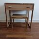 Vintage metal desk/ hairdresser and stool