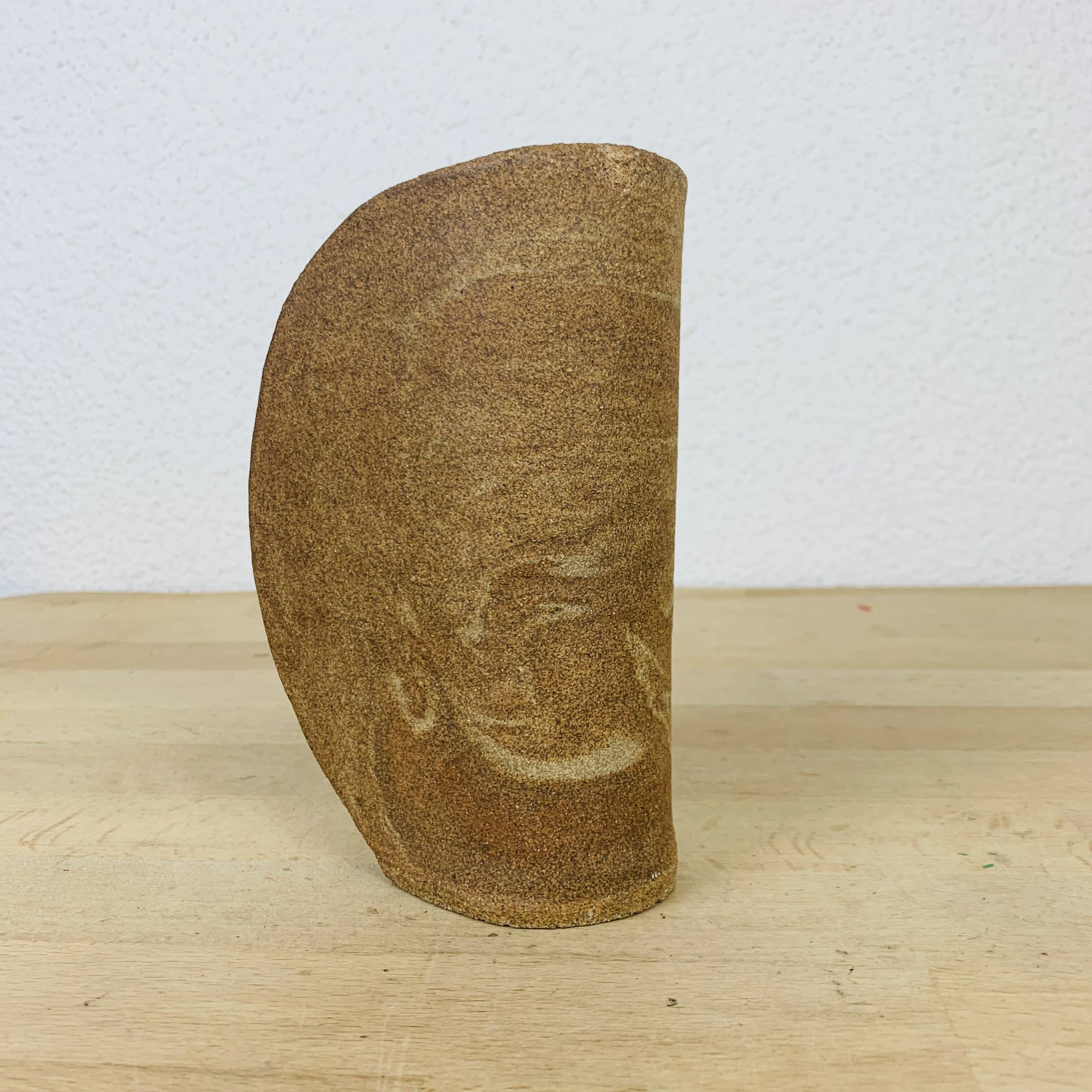 Vintage stoneware free-form vase