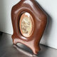 Art nouveau mahogany wooden frame measurements 27.5 cm x 20 cm  convex glass
