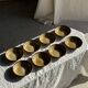 Set of 8 brown-rimmed stoneware deep plates Atelier Saint Simon D19.5