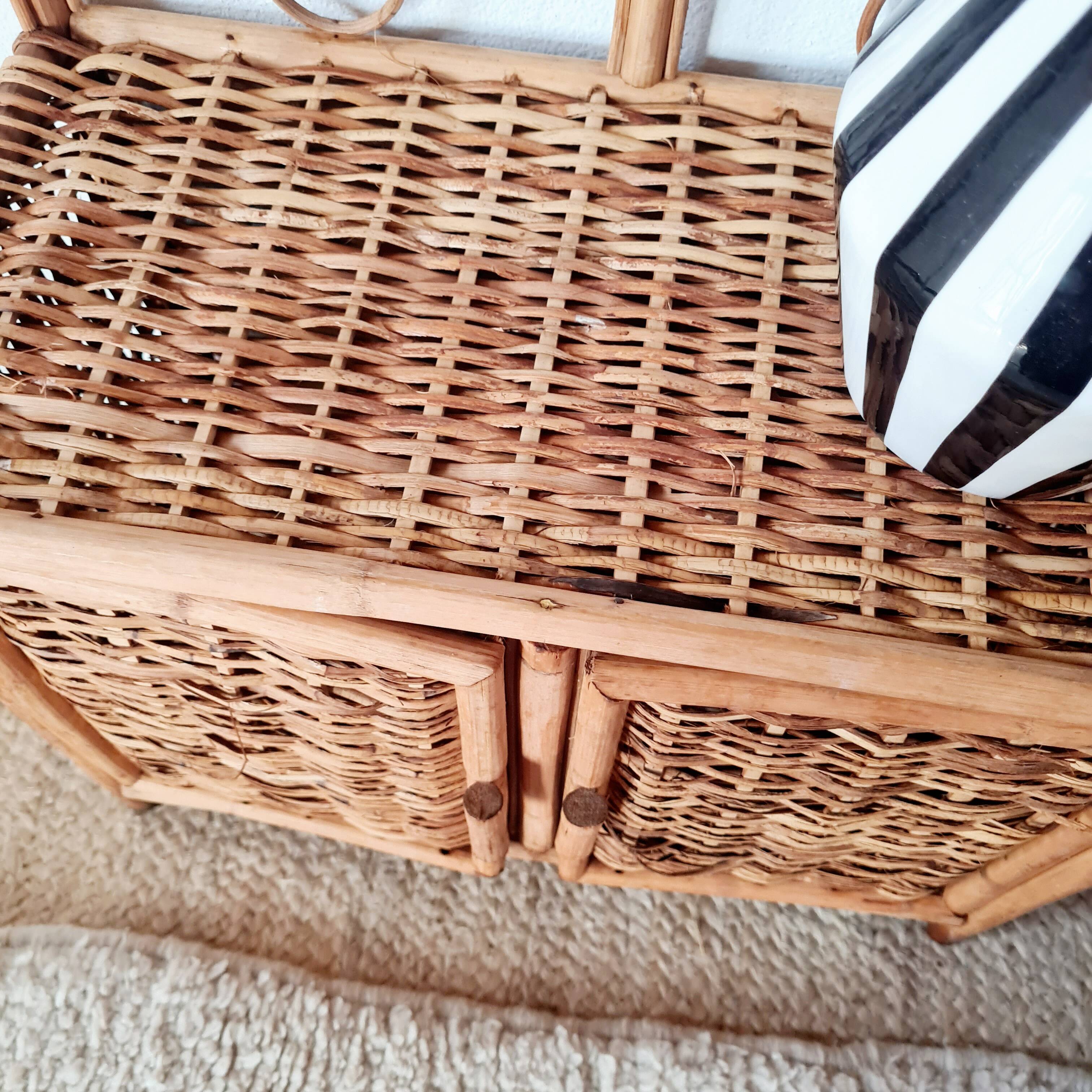 Rattan bookshelf shelf