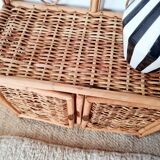 Rattan bookshelf shelf