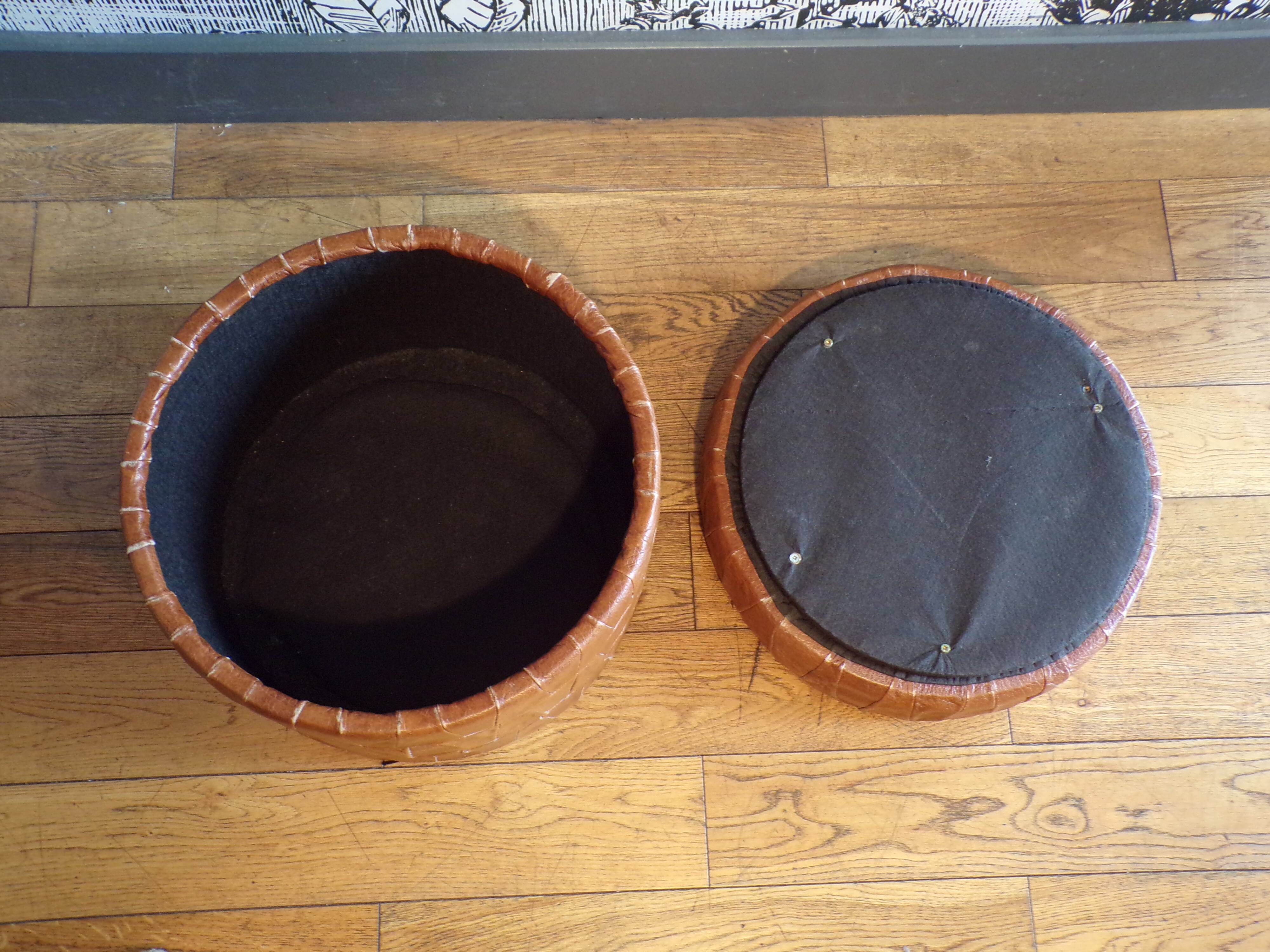 De Sede patchwork leather storage pouf