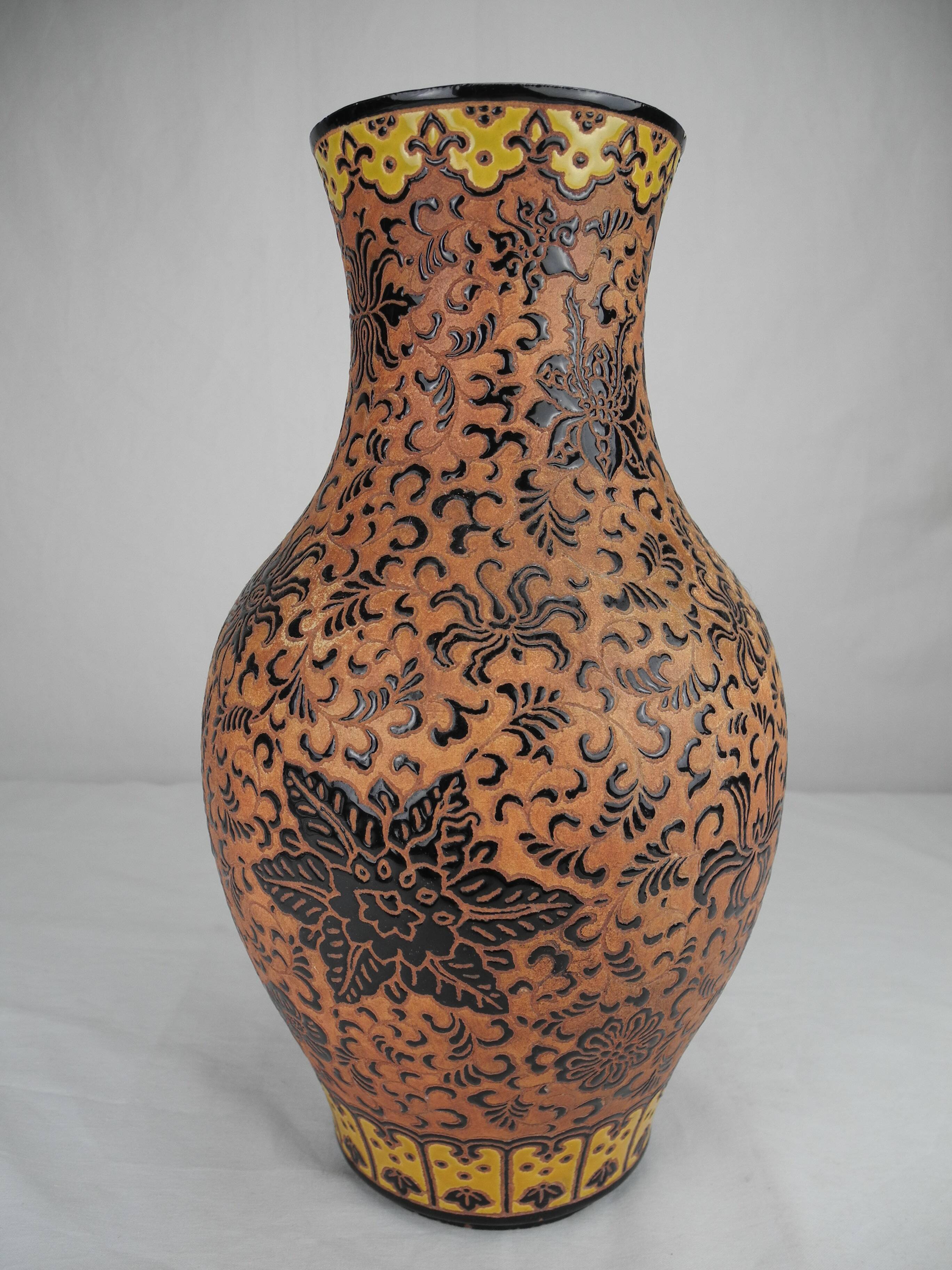 Vase grès émaillé bien hoa 1950 vietnamese glazed stoneware vase