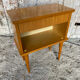 Vintage 1970s Wooden Nightstand with Case + Drawer