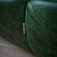 Dubai green leather Togo two-seater sofa by Michel Ducaroy for Ligne Roset