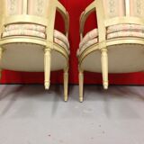 Paire de cabriolets style Louis XVI pieds fuselés