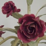 Lustre en métal à décor floral, France