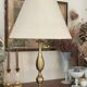 Vintage baluster lamp in golden brass 51cm
