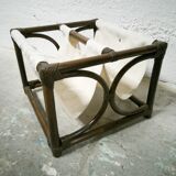 Rattan and fabric magazine holders