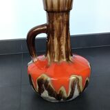 Flamed ceramic pitcher, Baudin, 70s