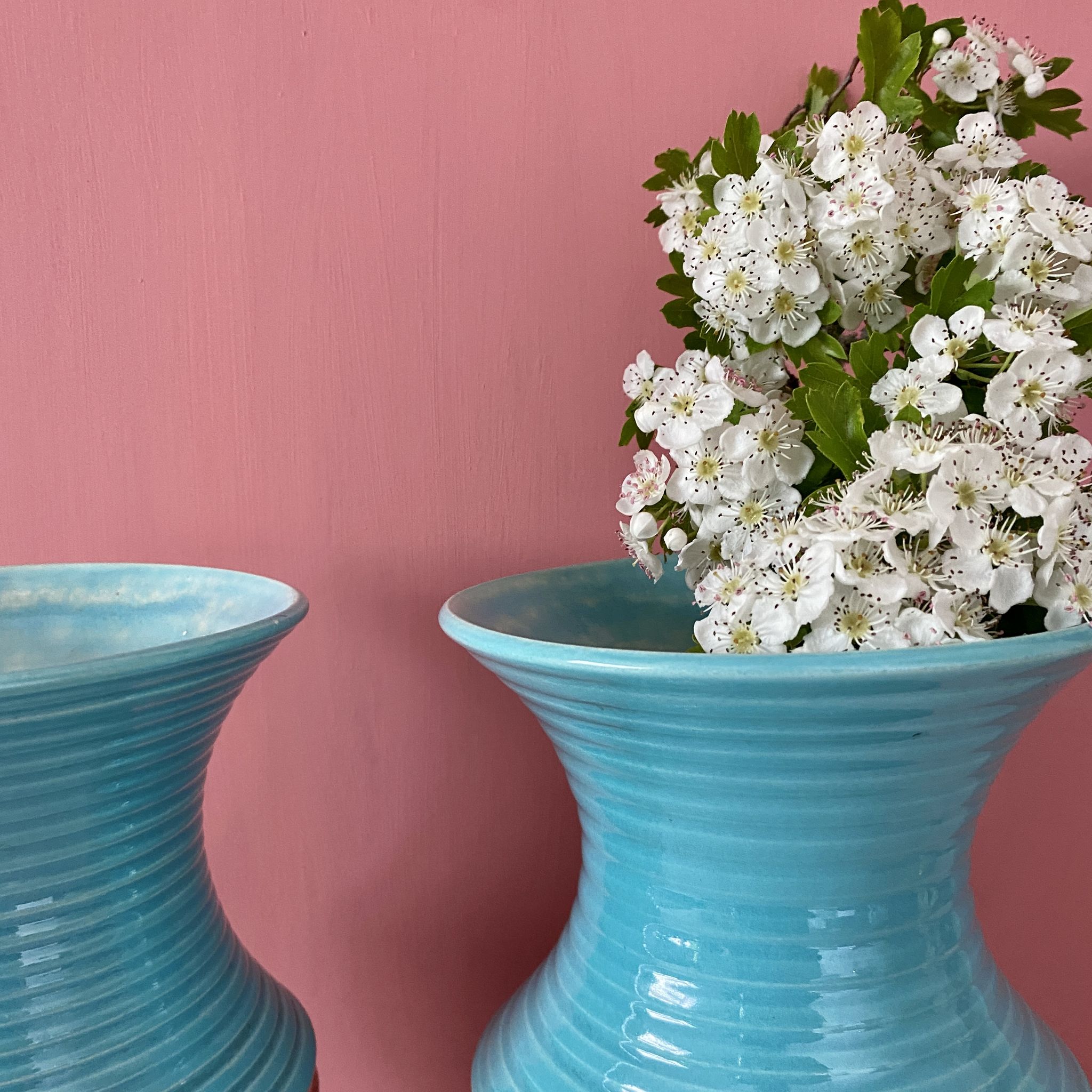 Set of two vintage art deco ceramic vases