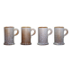 Ceramic service mug Accolay crackle effect X 4, signed tankard, art of the
