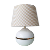 Vintage ceramic table lamp with 1980 fabric lampshade