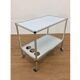 70s minimalist Space Age dessert, brushed aluminium