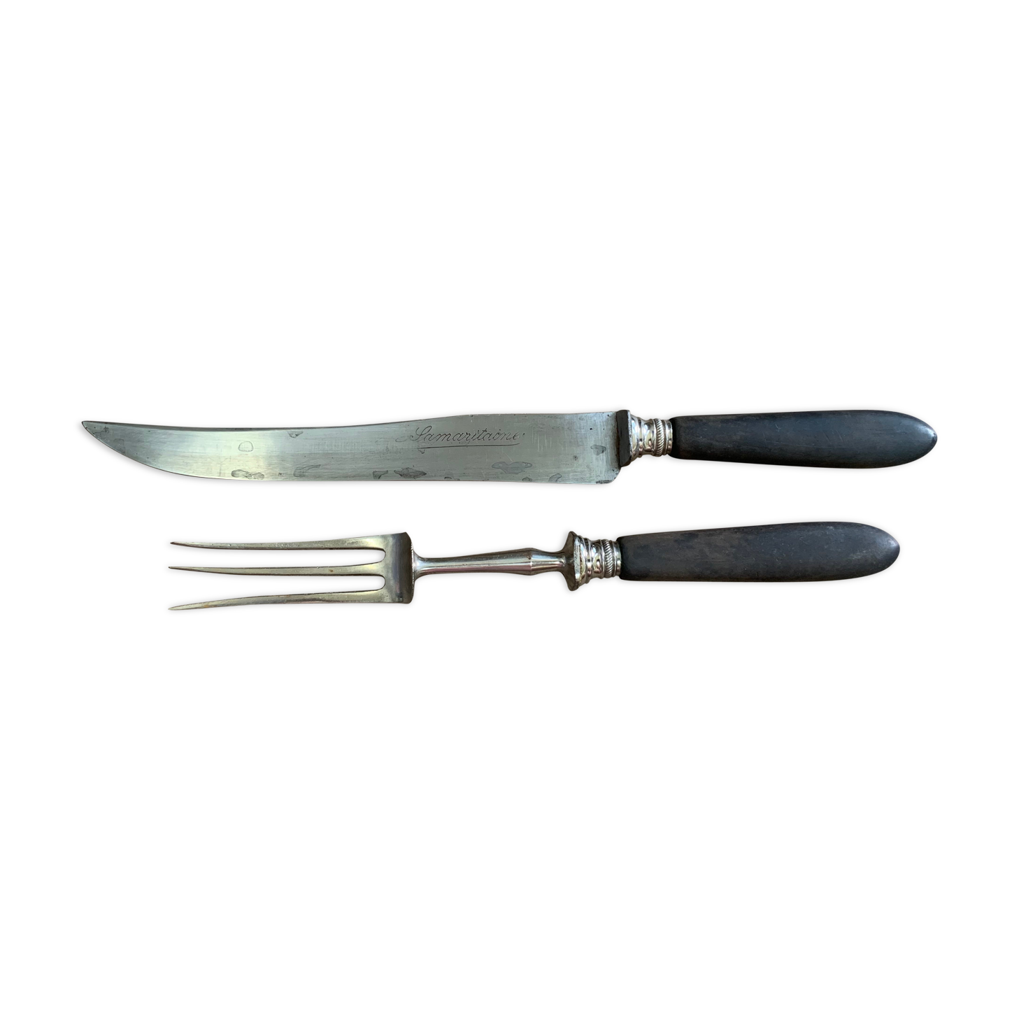 Ebony knife and fork for leg of lamb Samaritaine brand