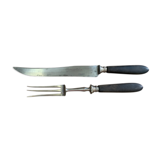 Ebony knife and fork for leg of lamb Samaritaine brand