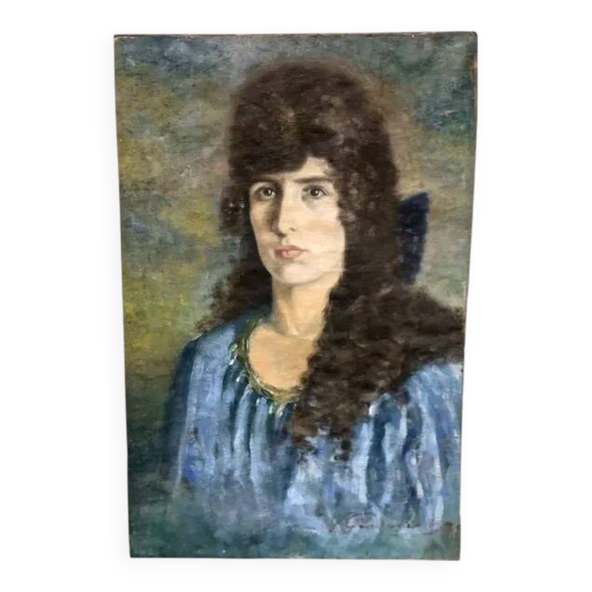Portrait of a Woman on Canvas, Early 20th Century, Signed