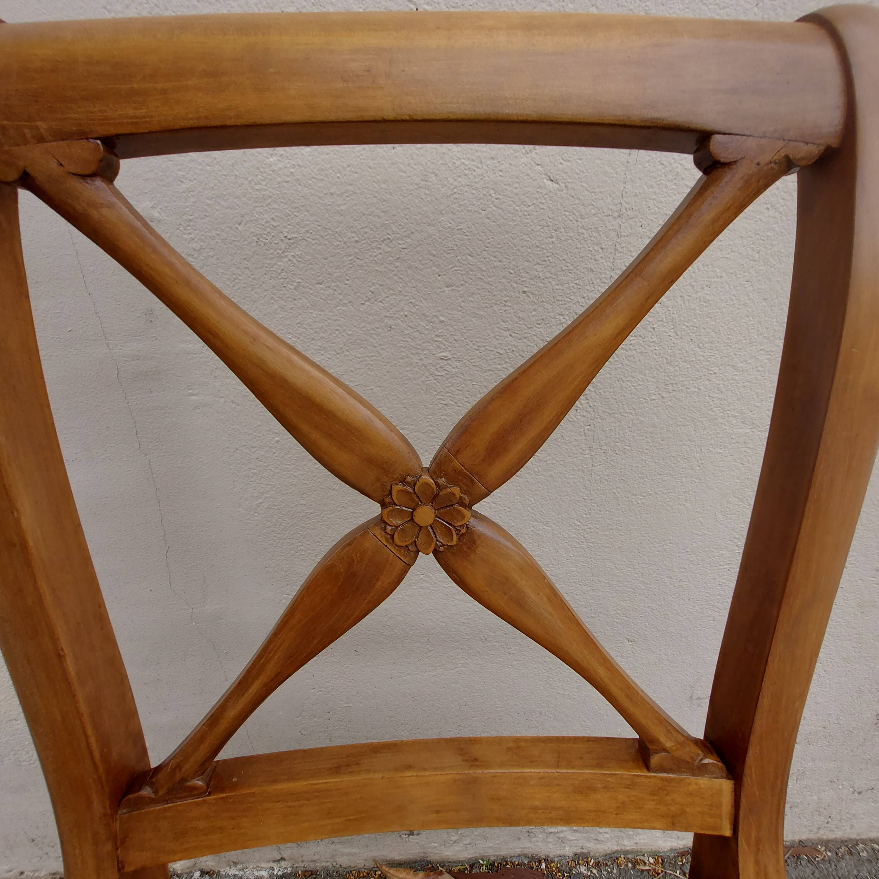 1 antique charles x cross-brace chair from the restoration period