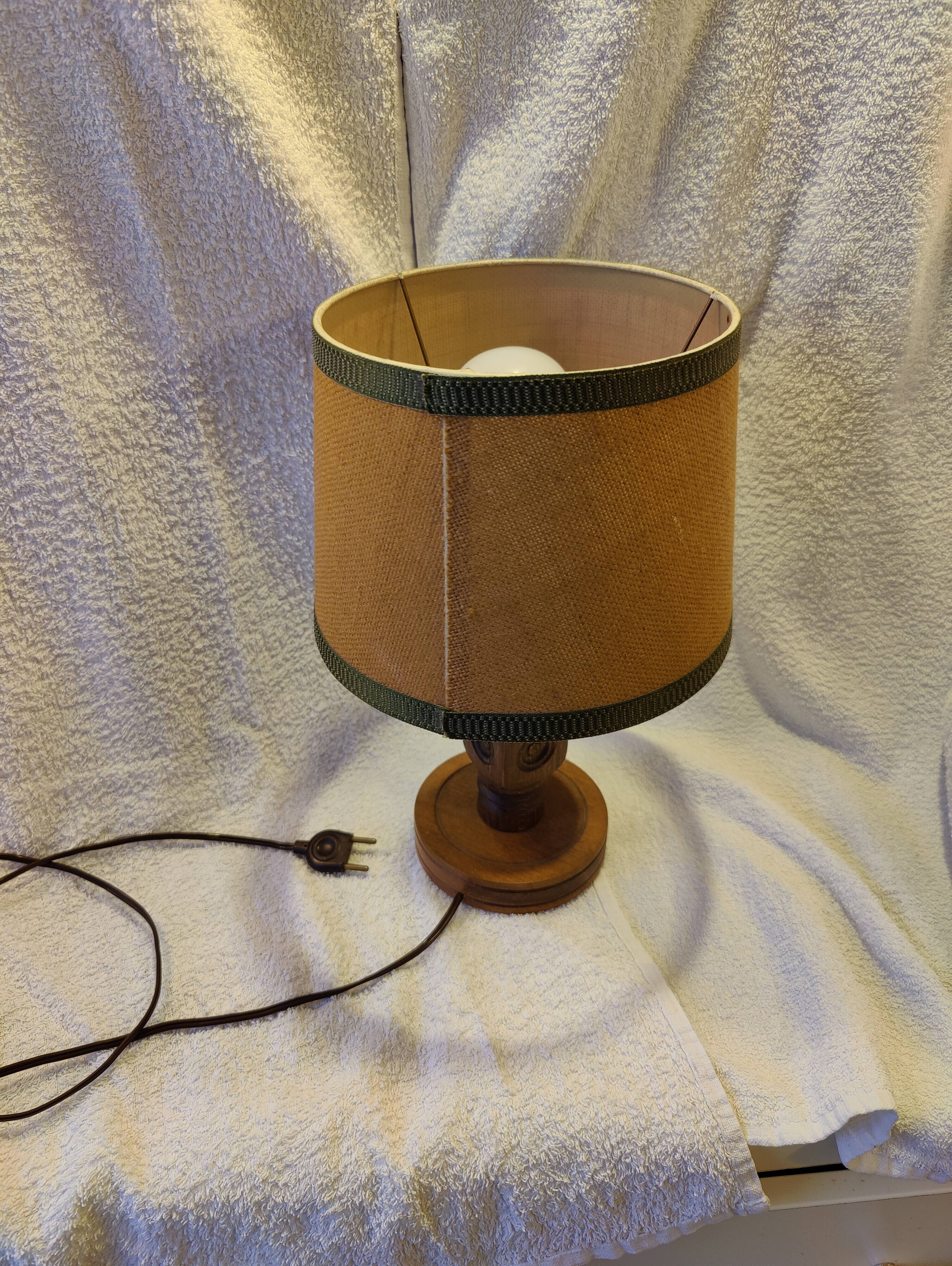 Lampe bois basque style Charles Dudouyt