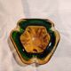 Murano green and yellow blown glass ashtray, 1970