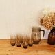 Vintage orangeade service J.G. Durand Tivoli in smoked glass, 7 pieces.