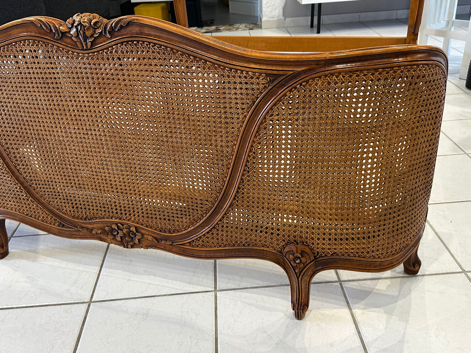 Lit basket in caning Louis XV style 1950