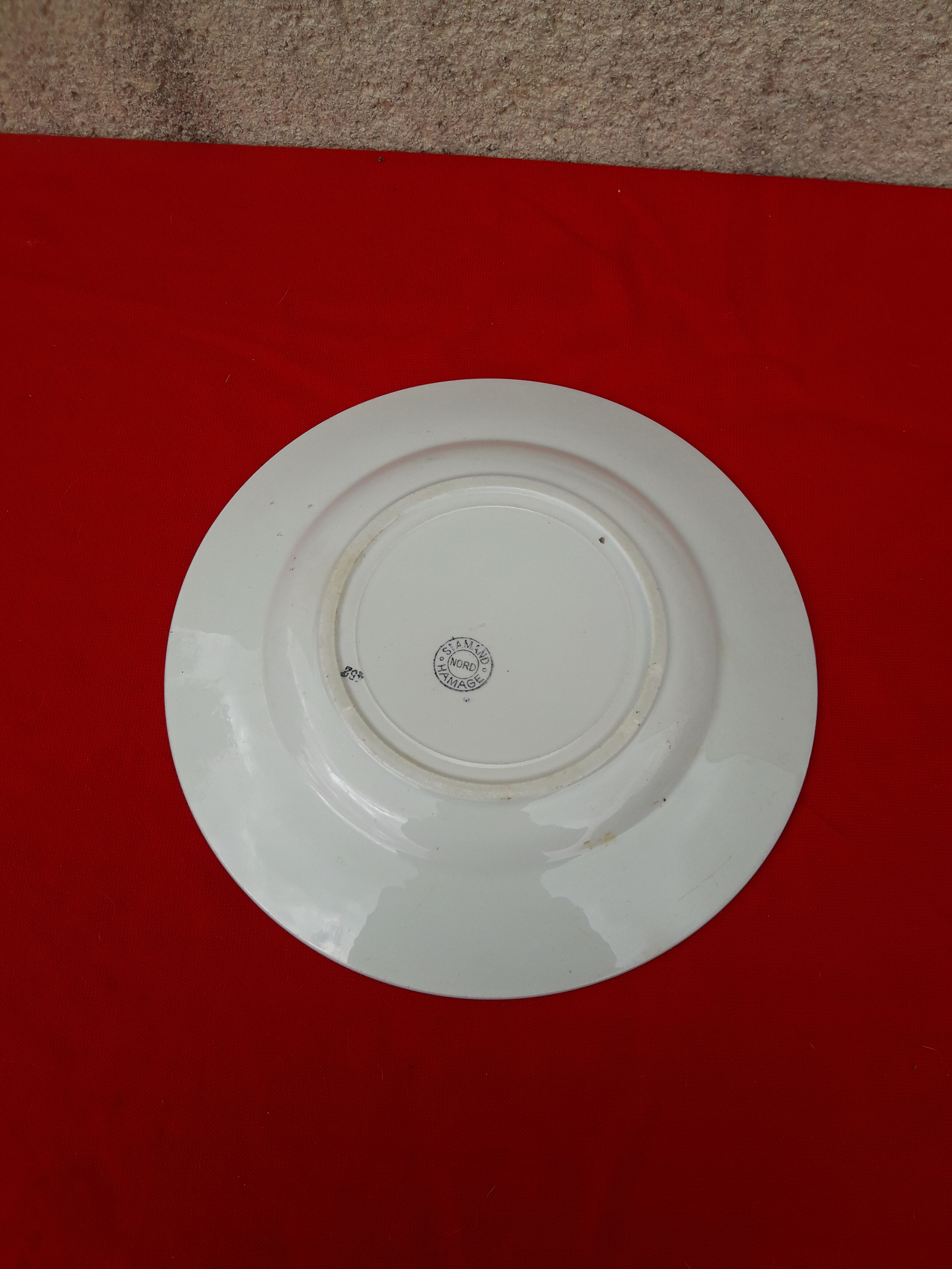 Earthenware plate of St Amand Hamage model n ° 52 diam 22 cm early XX th