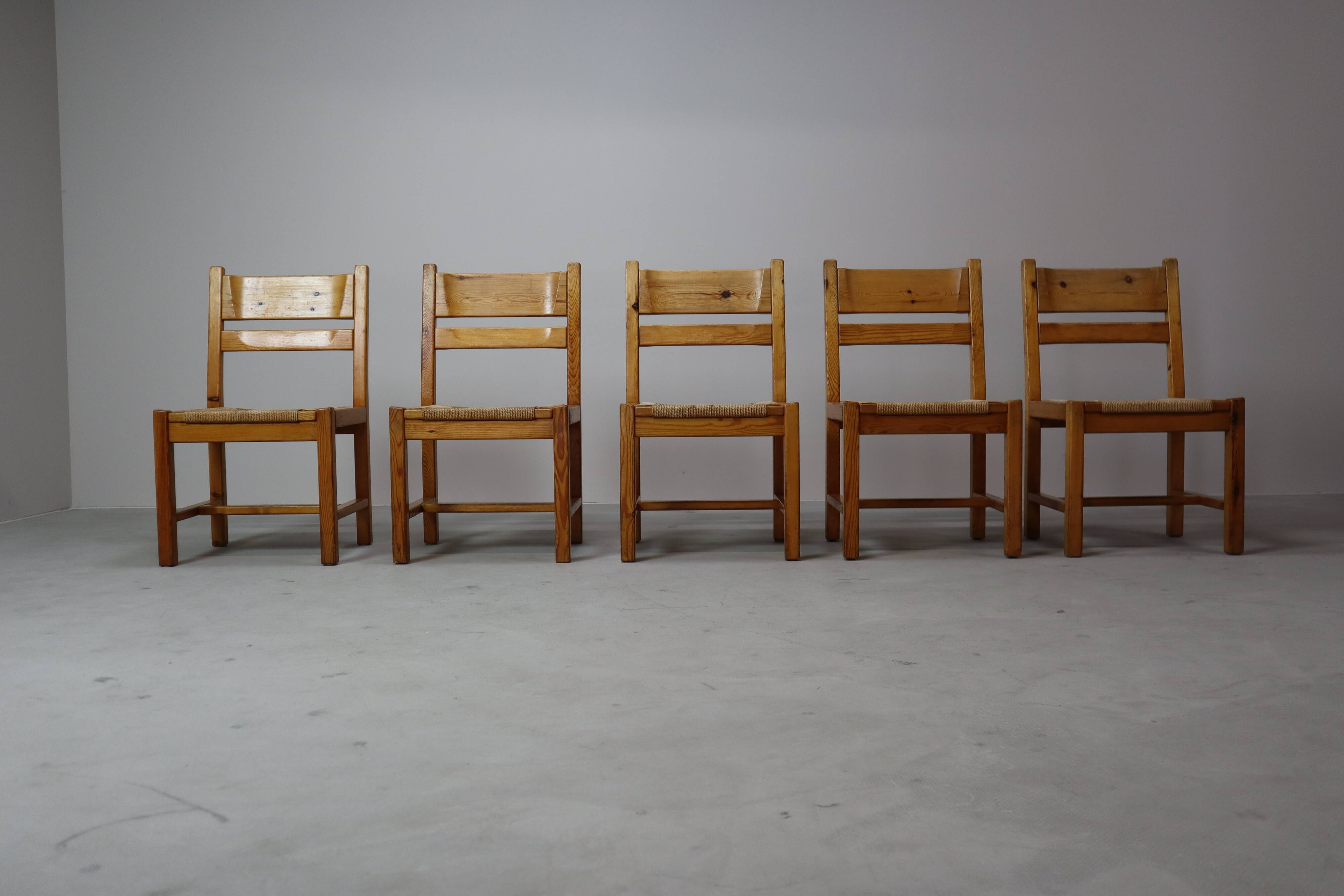 Set of 5 vintage chairs by Tage Poulsen for Gramrode Møbelfabrik, 1970's