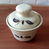 Vintage floral pattern stoneware coffee set, Saint-Amand Sologne earthenware