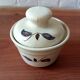 Vintage floral pattern stoneware coffee set, Saint-Amand Sologne earthenware