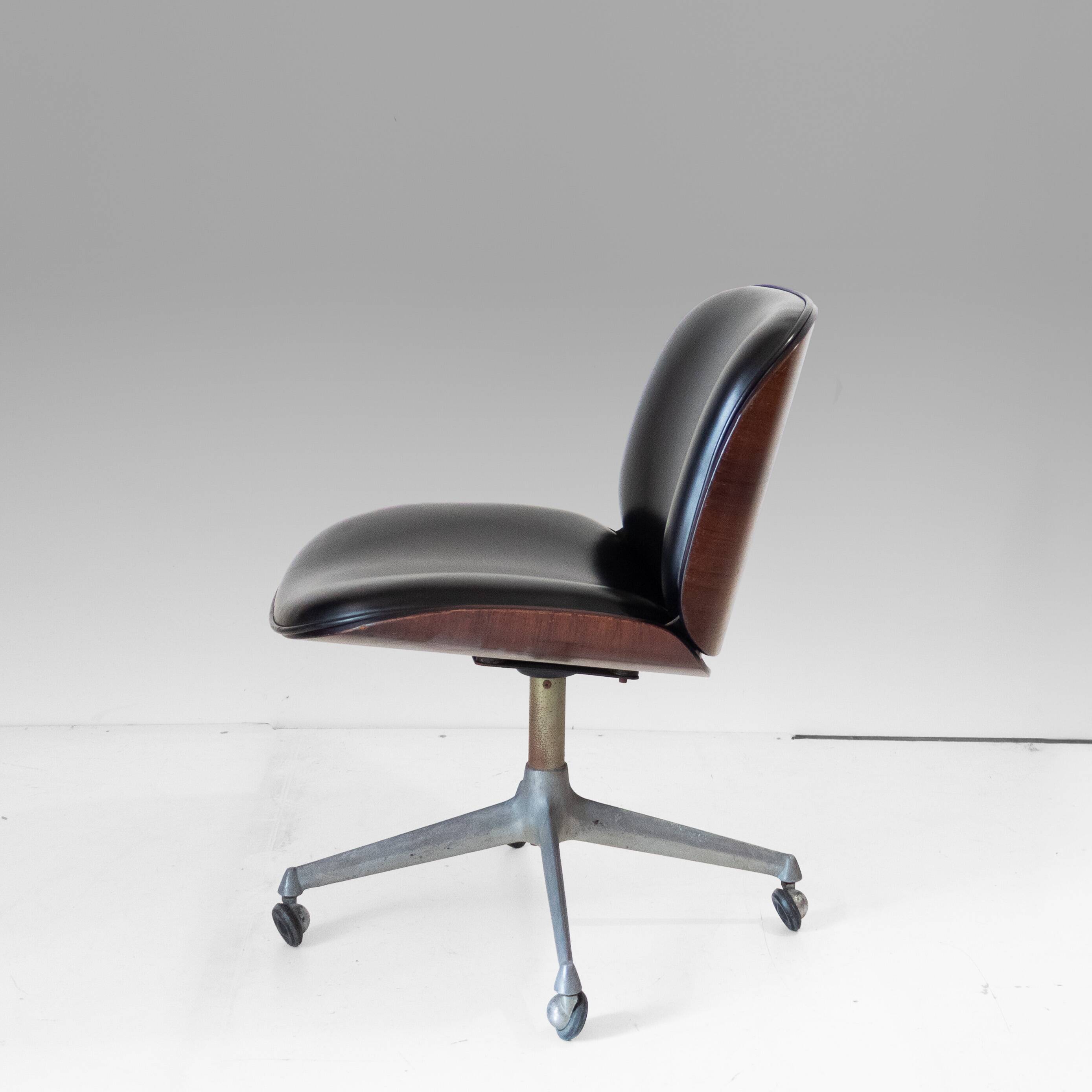 First Edition "Parioli"  Leather Office Chair by Ennio Fazioli for MIM Roma
