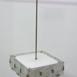 Vintage glass and chrome steel suspension Kamenický Šenov 1970s Czechoslovakia