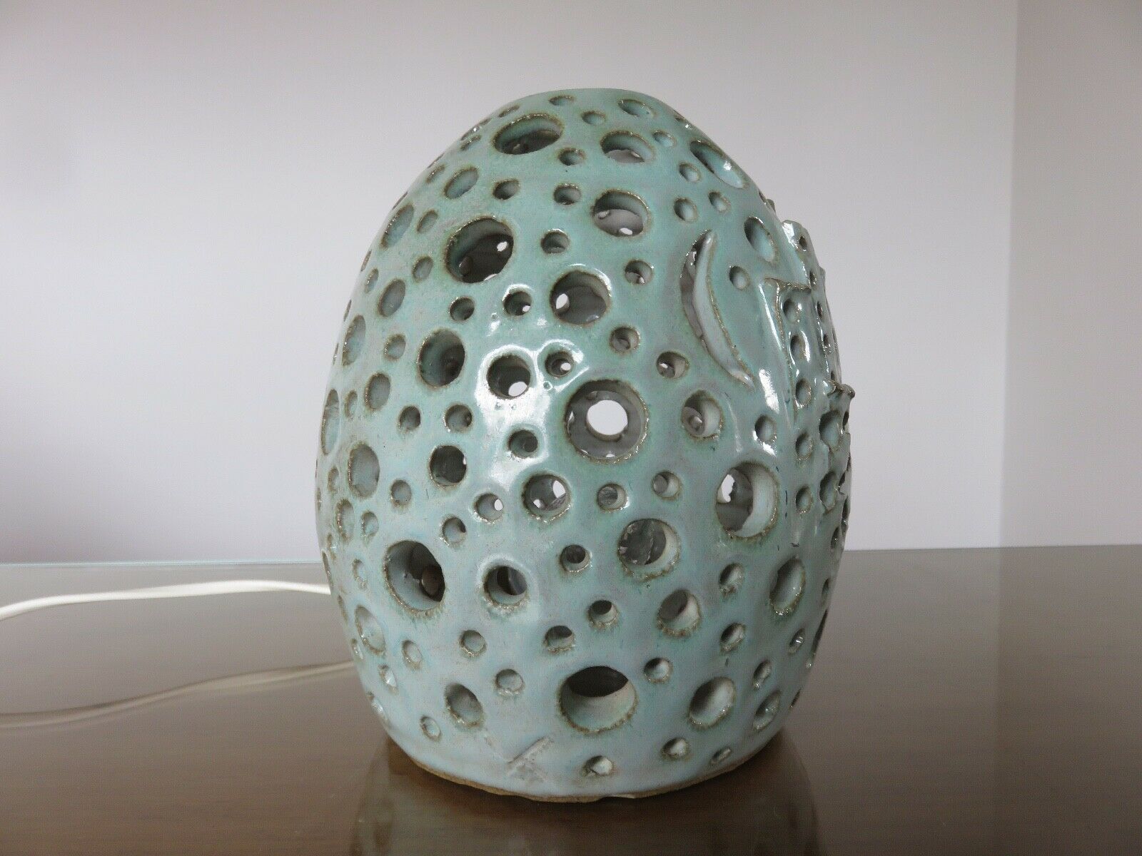 Pale blue open lamp 60 70 years