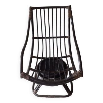 Fauteuil rotin pivotant