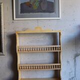 Vintage painted turned wood wall shelf