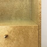 Studio Smania Tall 1980s Birds Eye Maple Burl Display Cabinet Memphis Milano Style Vintage