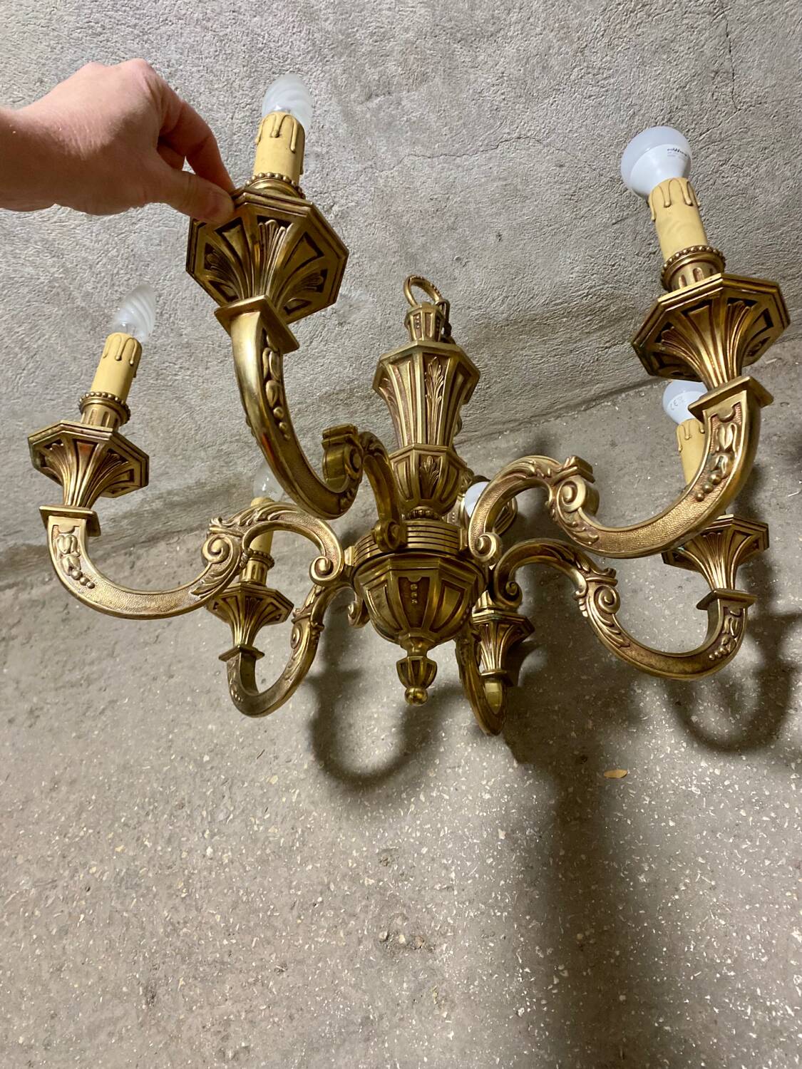 Brass chandelier