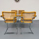 Set of 4 cane cantilever chairs and armchairs, Cesca, 1970s.