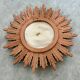 Old golden wooden sun mirror large size vintage 50s design