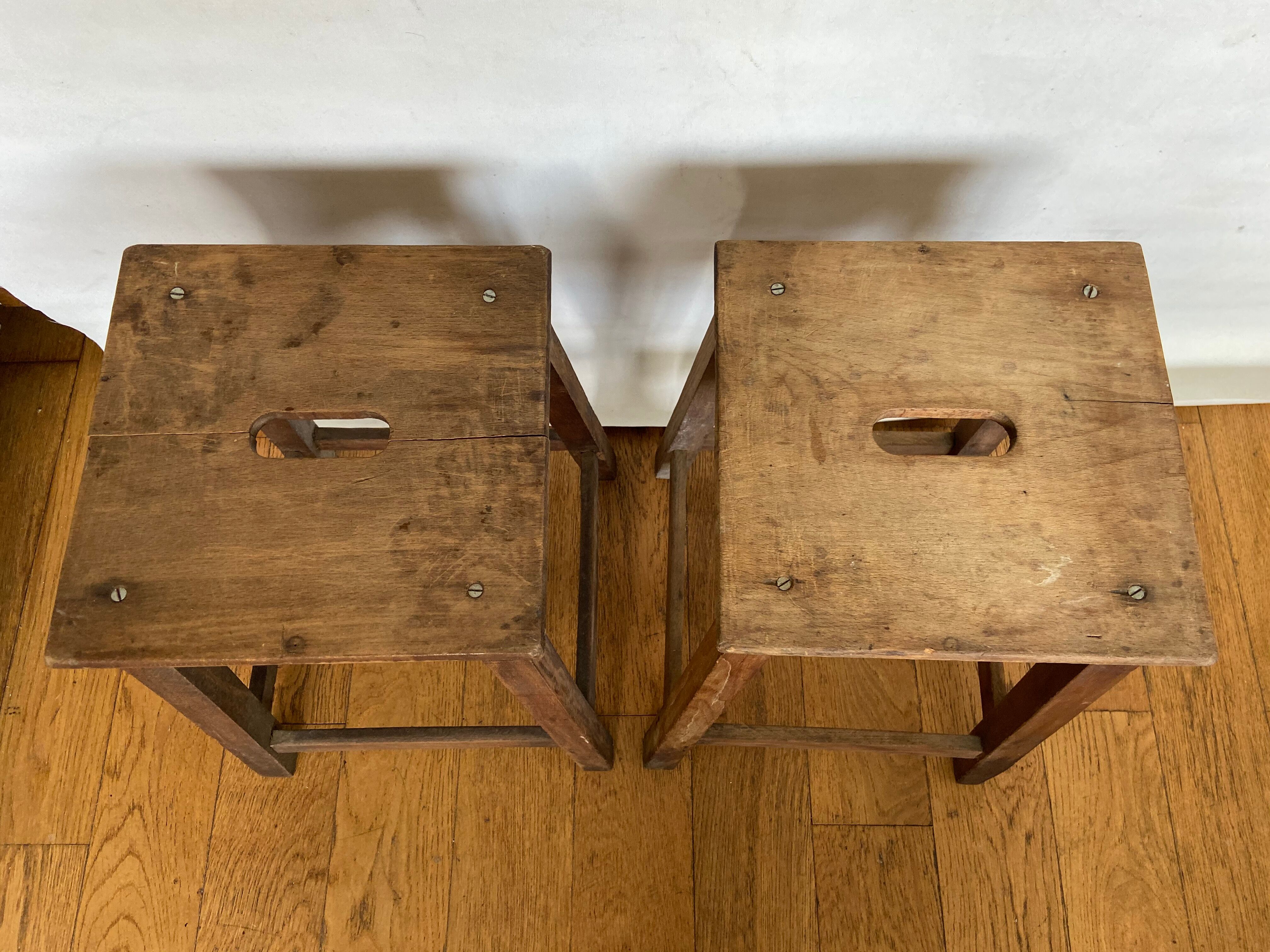 Pair of wooden stools