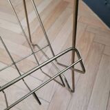 Vintage brass wire side table-magazine rack
