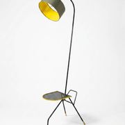 Tripod floor lamp in Matégot style from the 1950s.