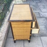Commode en rotin 2 couleurs